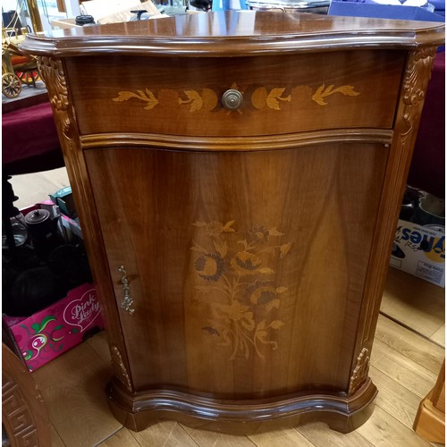 336 - Small corner unit with drawer and inlay marquetry