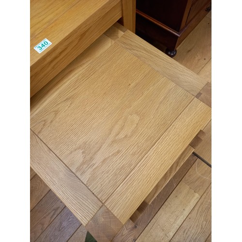 340 - solid oak nest of tables