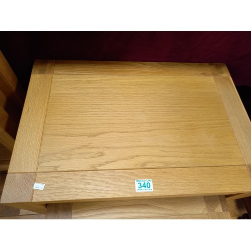 340 - solid oak nest of tables