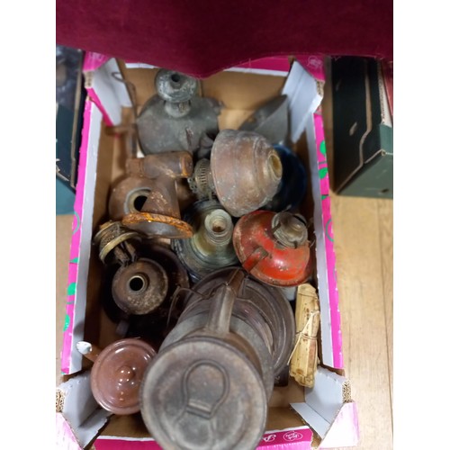 360 - Vintage oil lamp parts etc.