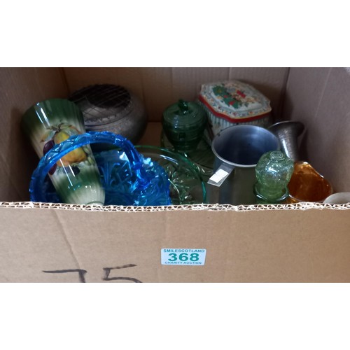 368 - Box lot of glassware etc.