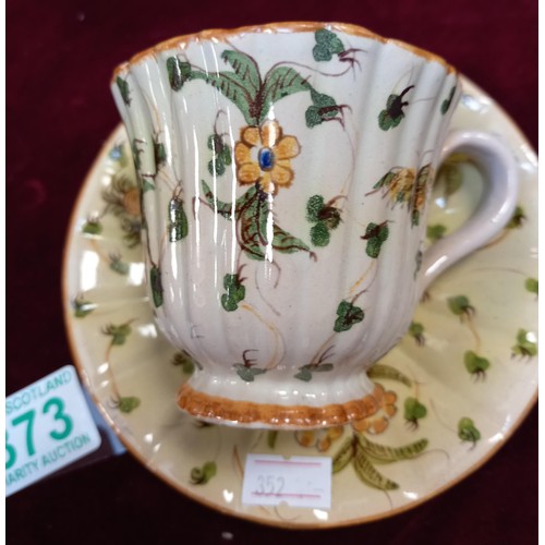 373 - 3 pieces of collectable China includes cup and saucer (a/f) Manufacture De Cantagalli, Florence, Ita... 