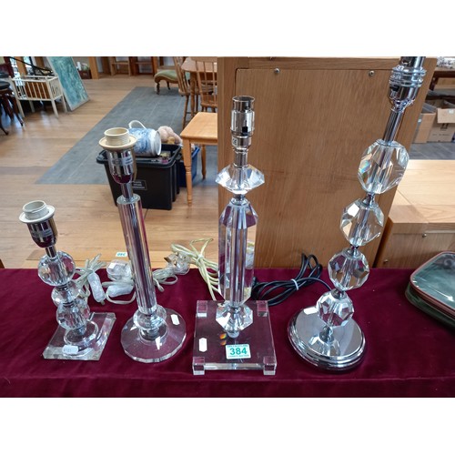 384 - 4 x modern glass lamps