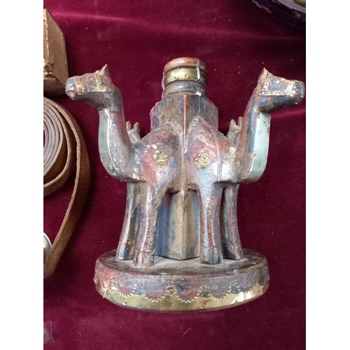 396 - Indian candle holder and possible bronze tribal figurines