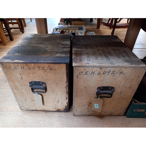 403 - 2x Vintage boxes with handles and contents