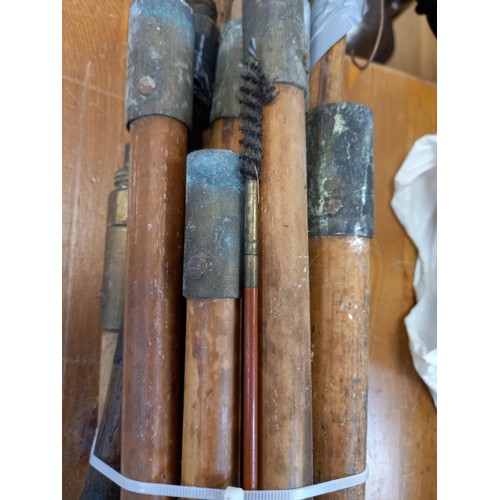 412 - Vintage bamboo Drain rods and 1 other