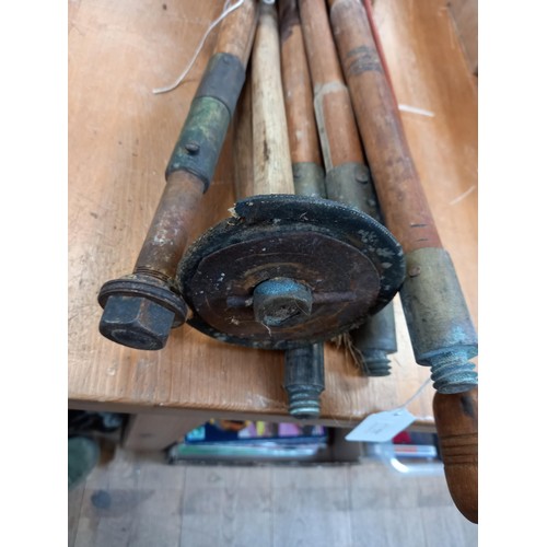 412 - Vintage bamboo Drain rods and 1 other