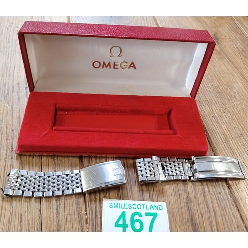 467 - Omega watch strap box and contents.