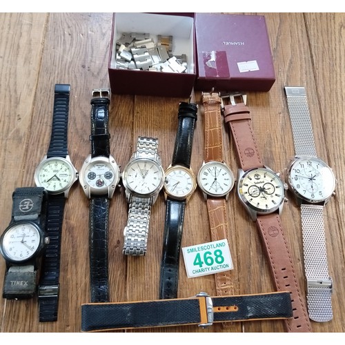 468 - A selection of watches and strap accessories.