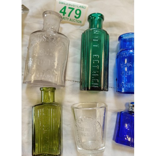 479 - A selection of collectible bottles from chemists etc.