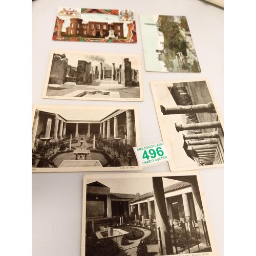 496 - vintage Black and White postcards etc plus