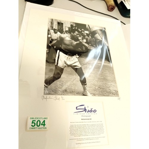 504 - Production proof 8/20  A studio limited edition photograph Muhammad Ali
Sporting icons