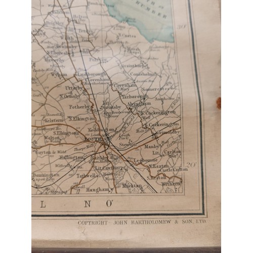 524 - Bartholomew`s  Vintage canvas map of Yorkshire