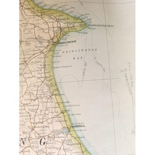 524 - Bartholomew`s  Vintage canvas map of Yorkshire