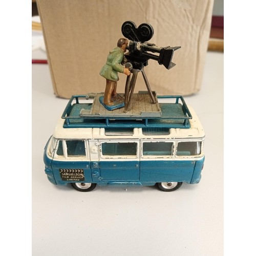 552 - Commer bus 2500 series with camera man on roof 'Samuelson Film Service Limited' Corgi Toy