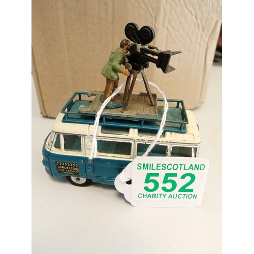 552 - Commer bus 2500 series with camera man on roof 'Samuelson Film Service Limited' Corgi Toy