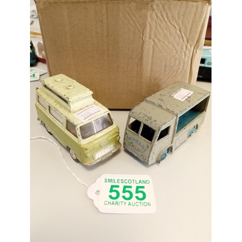 555 - Ford Thames Airborne Caravan 420, Original Corgi Toy and N.C.B. electric van Dinky Toy made in Engla... 