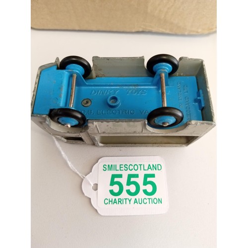 555 - Ford Thames Airborne Caravan 420, Original Corgi Toy and N.C.B. electric van Dinky Toy made in Engla... 