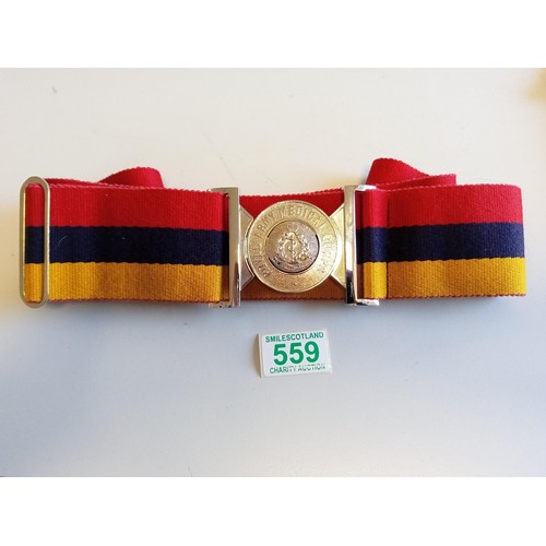 559 - Royal Army Medical Corps RAMC stable canvas belt with metal buckle made by Ammo & Co. Ltd. size Larg... 