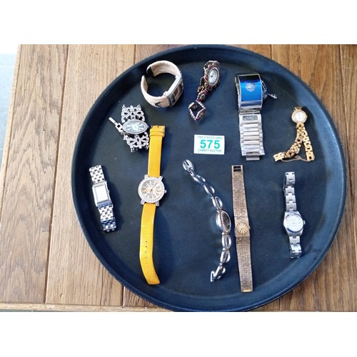 575 - 10x Ladies watches, includes Emporio Armani, Terner, Seksy and Rotary.