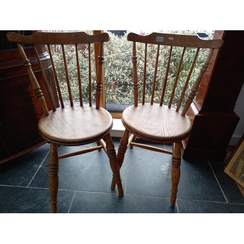 2 - Two farmhouse kitchen chairs