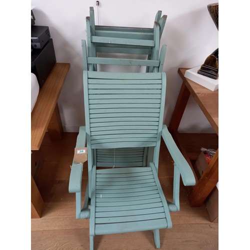 39 - 4 x hardwood garden chairs