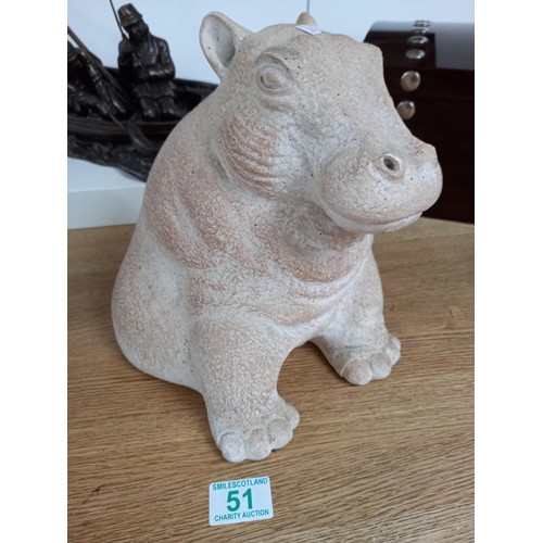 51 - Austin Sculpture, 1980, signed Bellardo, hippopotamus