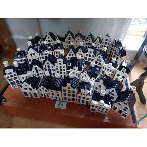 61 - Large selection of Blue Delfts Amsterdam 1575 KLM houses