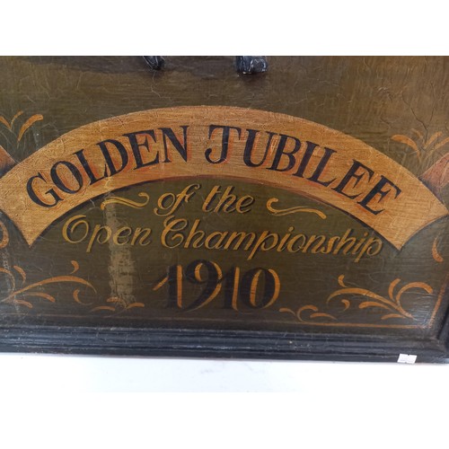 62 - Large vintage reproduction St Andrews Golden Jubilee wooden plaque