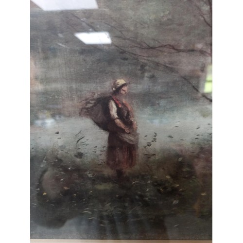 65 - Large framed French Impressionist print  88 x 70 cm approx, Corot