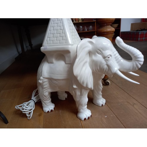 73 - Large white elephant lamp  62 cm high approx