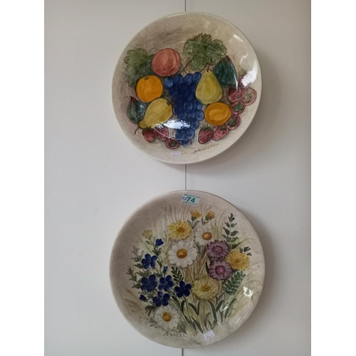 74 - Pair of hand painted plates