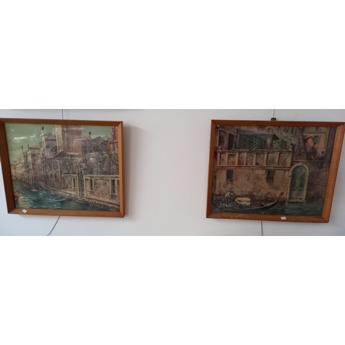 77 - Pair of paintings of scenes from Venice