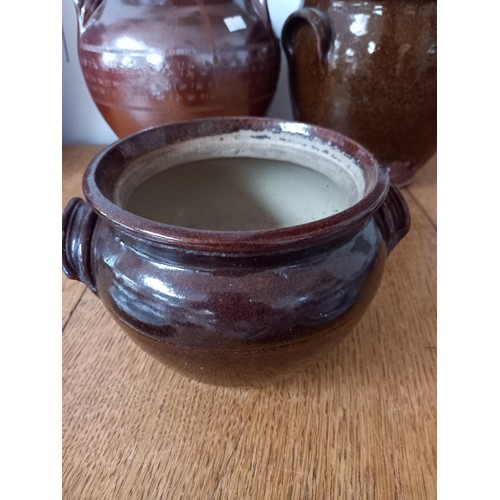 80 - 3 x vintage salt glazed pots