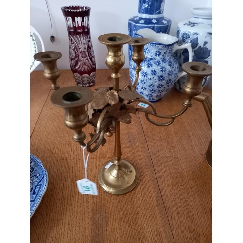 91 - Brass candelabra