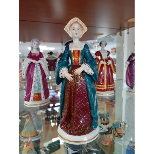 123 - Henry VIII and 6 wives by Sitzendorf figurines