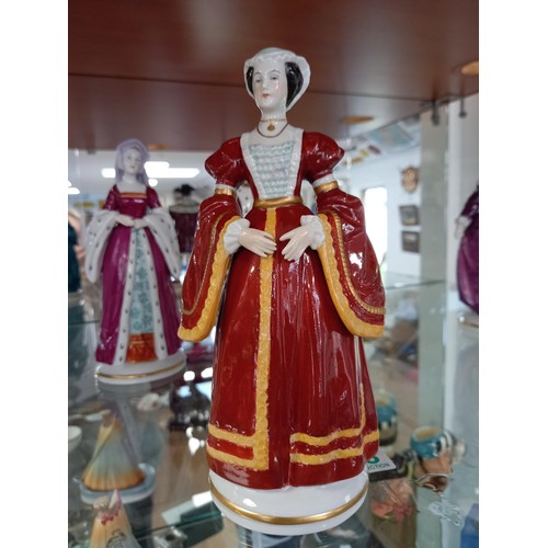 123 - Henry VIII and 6 wives by Sitzendorf figurines