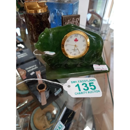 135 - Canadian jade bear clock