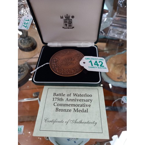 142 - Royal Mint Battle of Waterloo 175th Anniversary bronze medal