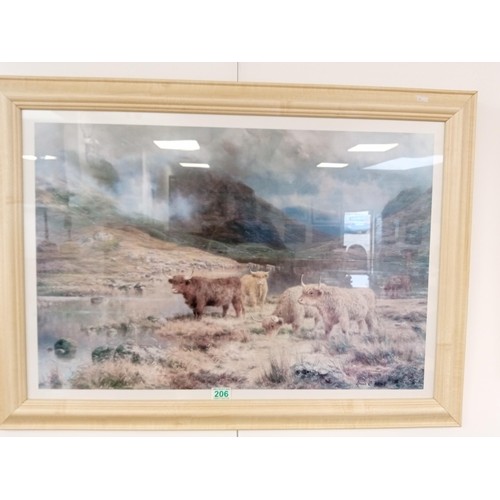 206 - highland cow print framed