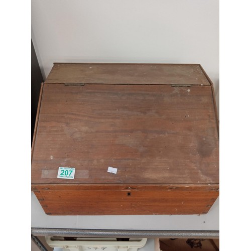 207 - Pitch Pine  travelling writing bureau