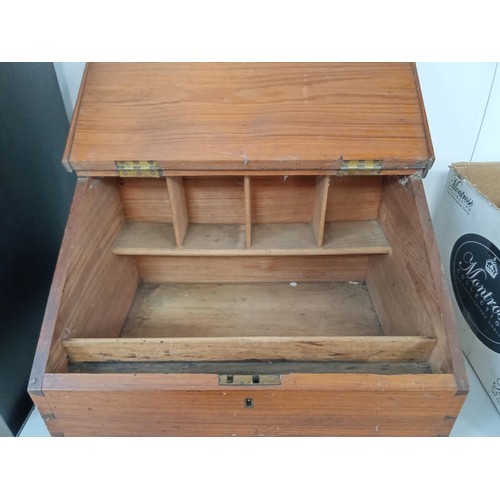 207 - Pitch Pine  travelling writing bureau