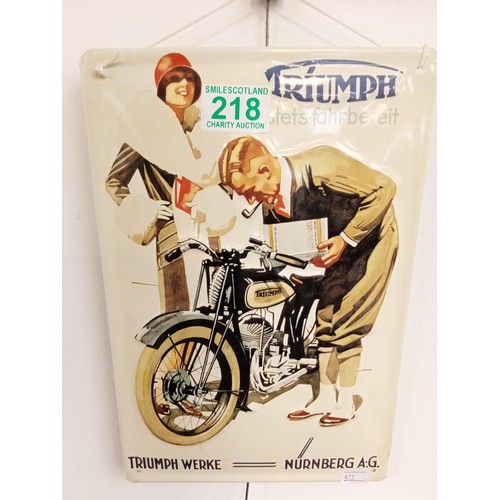 218 - Triumph bike miniature sign