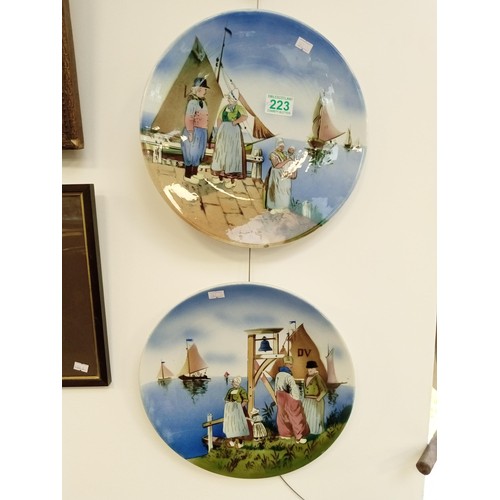 223 - 2 x Dutch scenes hanging plates