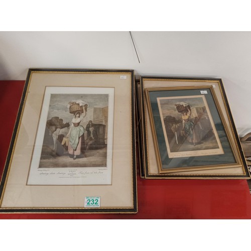 232 - 6 x vintage prints framed