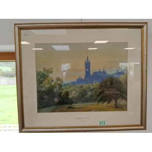 273 - Framed Picture, University of Glasgow,  Tom Campbell