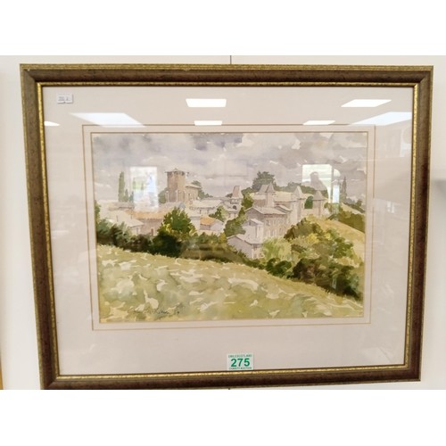 275 - Framed Watercolour John McLaren, 1989 Lusignac