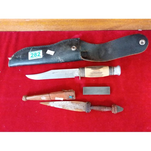 282 - Bowie Style Knife and 1 other