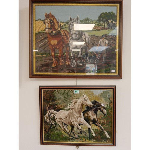 217 - 2 x Tapestries of Horses