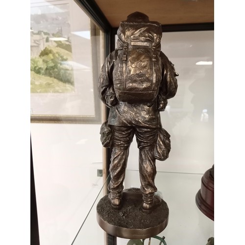 286 - Bronze figure of Irish Soldier with FF Crest 30cm H approx.